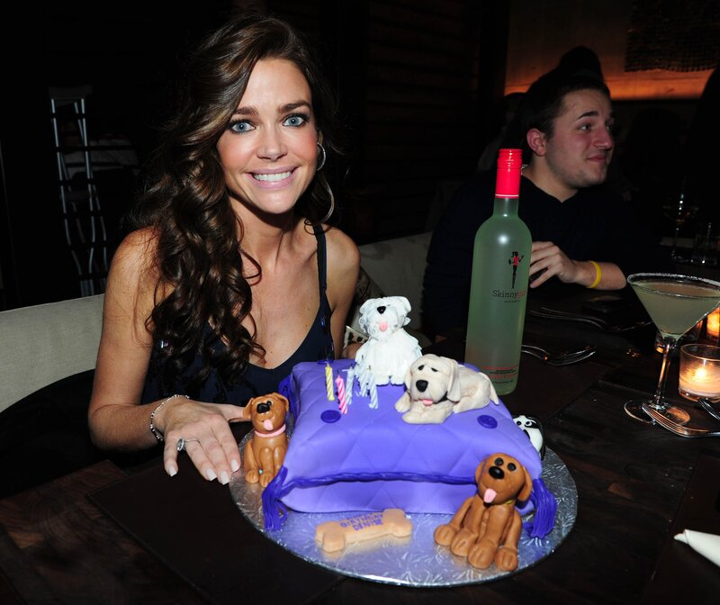 woman with dog cake