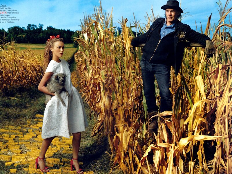woman with dog in cornfield
