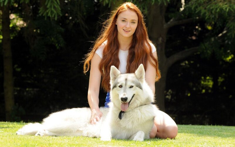 Woman with dog in park