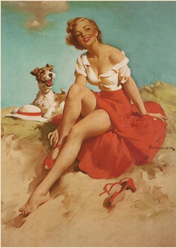Woman with dog on beach