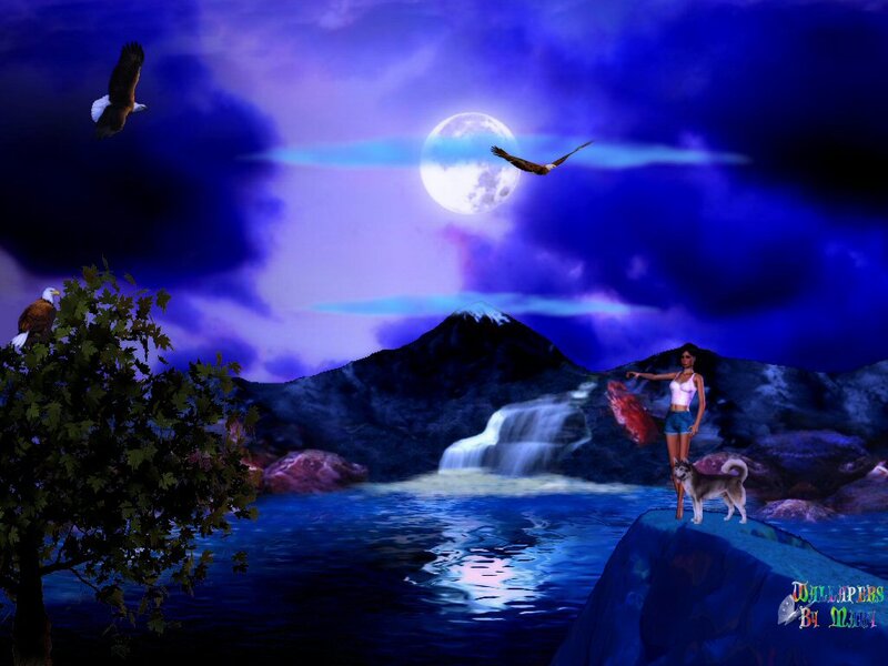 Woman with Dog on Rock