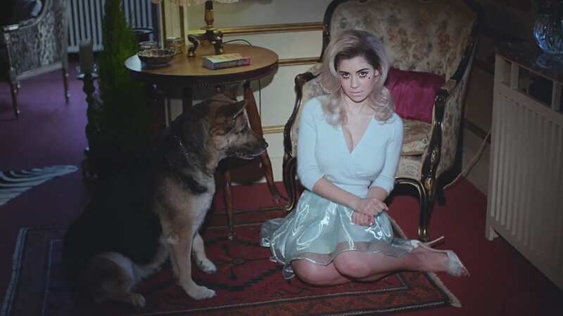 Woman with Dog on Rug