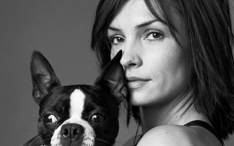 woman with dog portrait