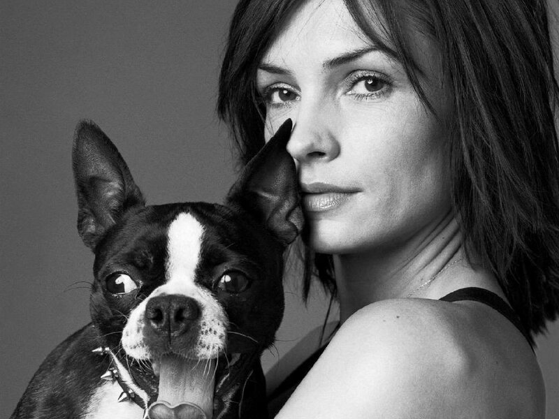 woman with dog portrait