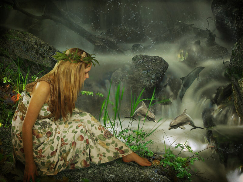 Woman with Dolphins
