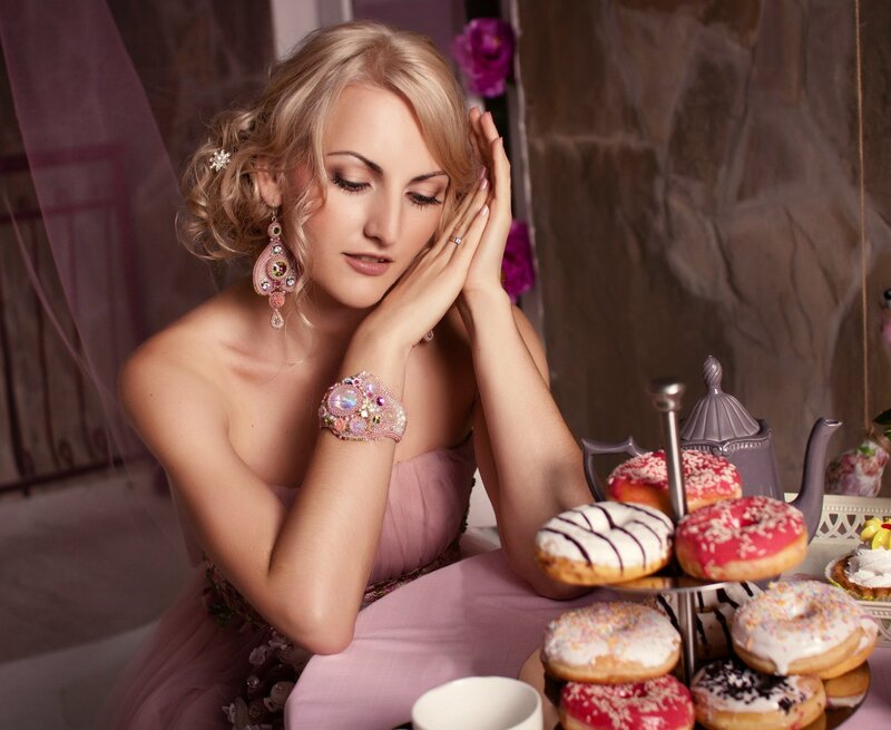 Woman with Donuts