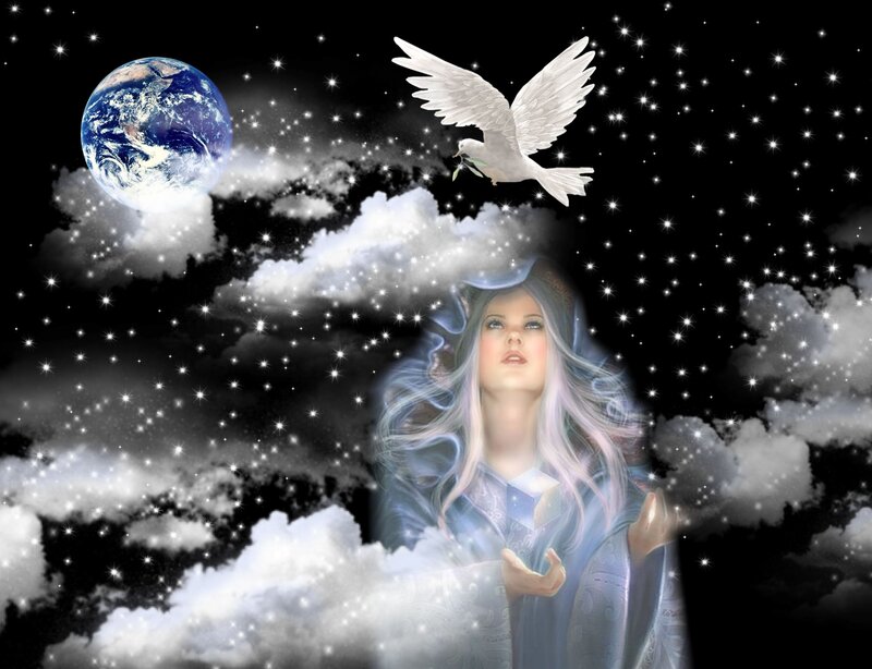 Woman with Dove and Earth