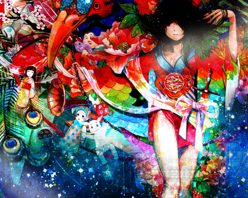 Woman with Dragon and Dolls
