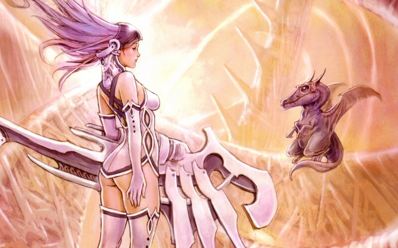 woman with dragon companion