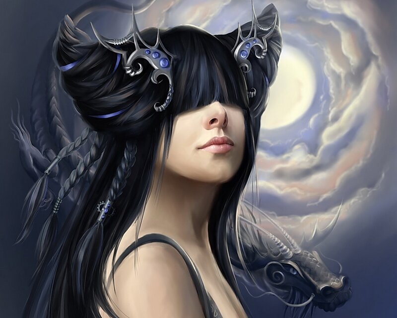 Woman with Dragon Crown — Black
