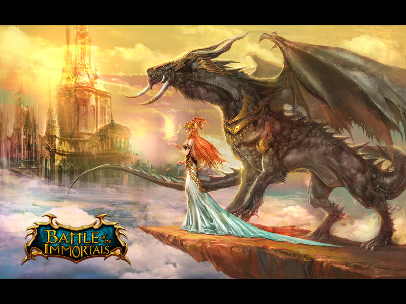 Woman with Dragon — Gold
