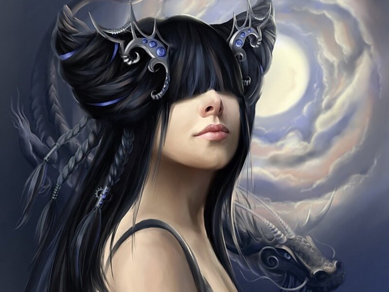 woman with dragon headdress