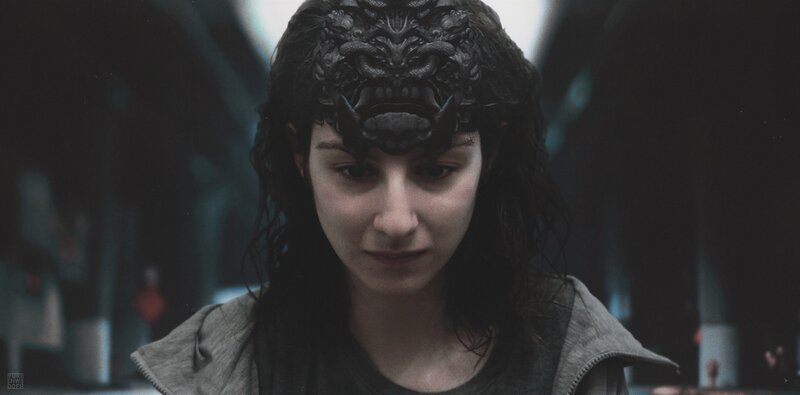 Woman with Dragon Mask — Black