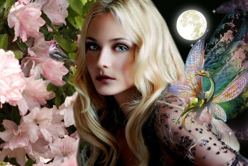 Woman with Dragon — Pink