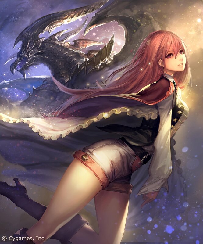 Woman with Dragon — Purple, Dramatic, Night, Digital Art, Cape