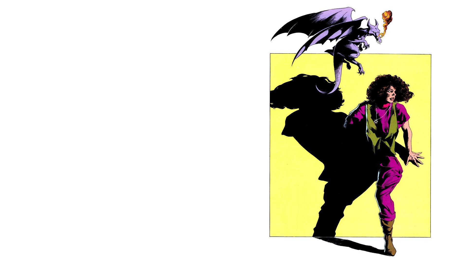 woman with dragon shadow