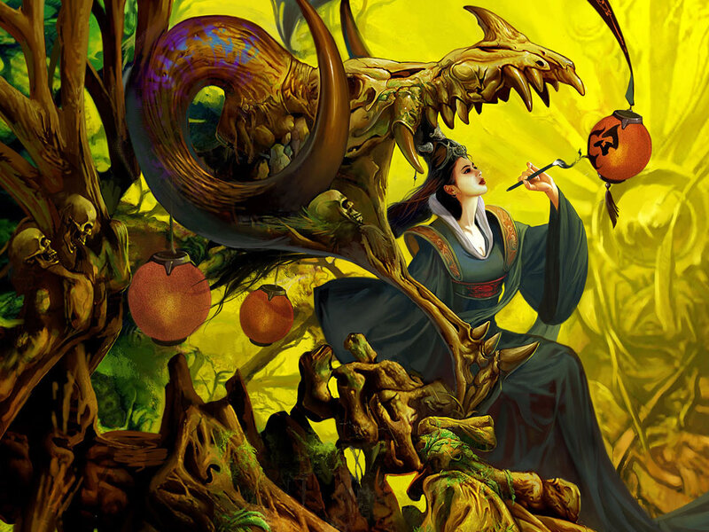 Woman with Dragon Skeleton
