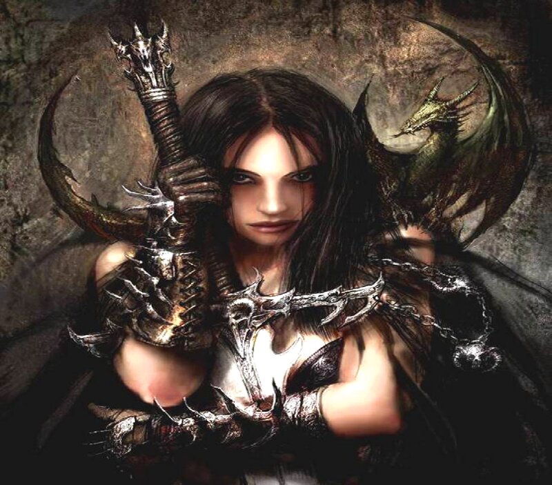 Woman with Dragon Sword