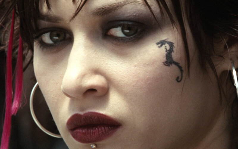 woman with dragon tattoo