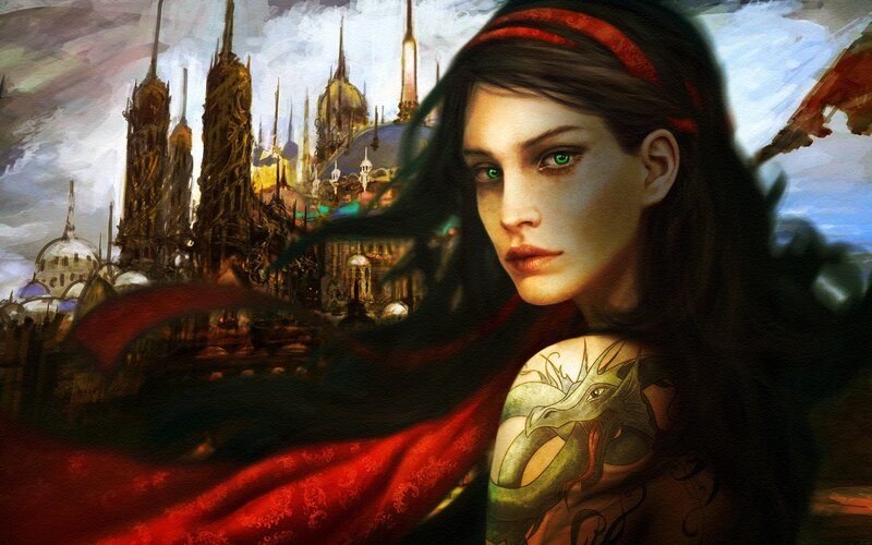 woman with dragon tattoo