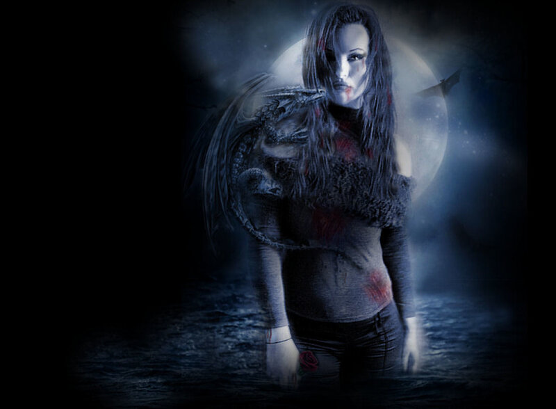 Woman with Dragon Wings — Blue