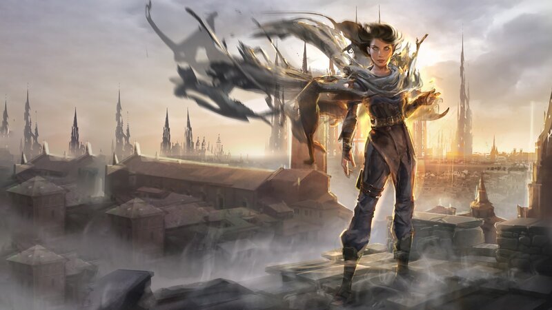 Woman with Dragon Wings — Gray