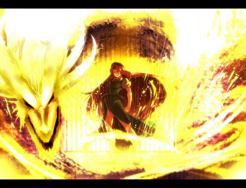 Woman with Dragon — Yellow