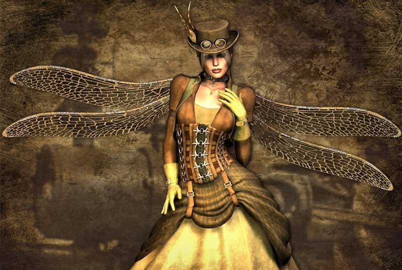 Woman with Dragonfly Wings — Brown