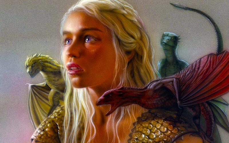 Woman with Dragons — Yellow