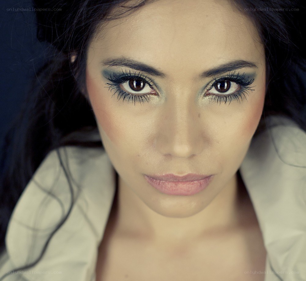 woman with dramatic eye makeup