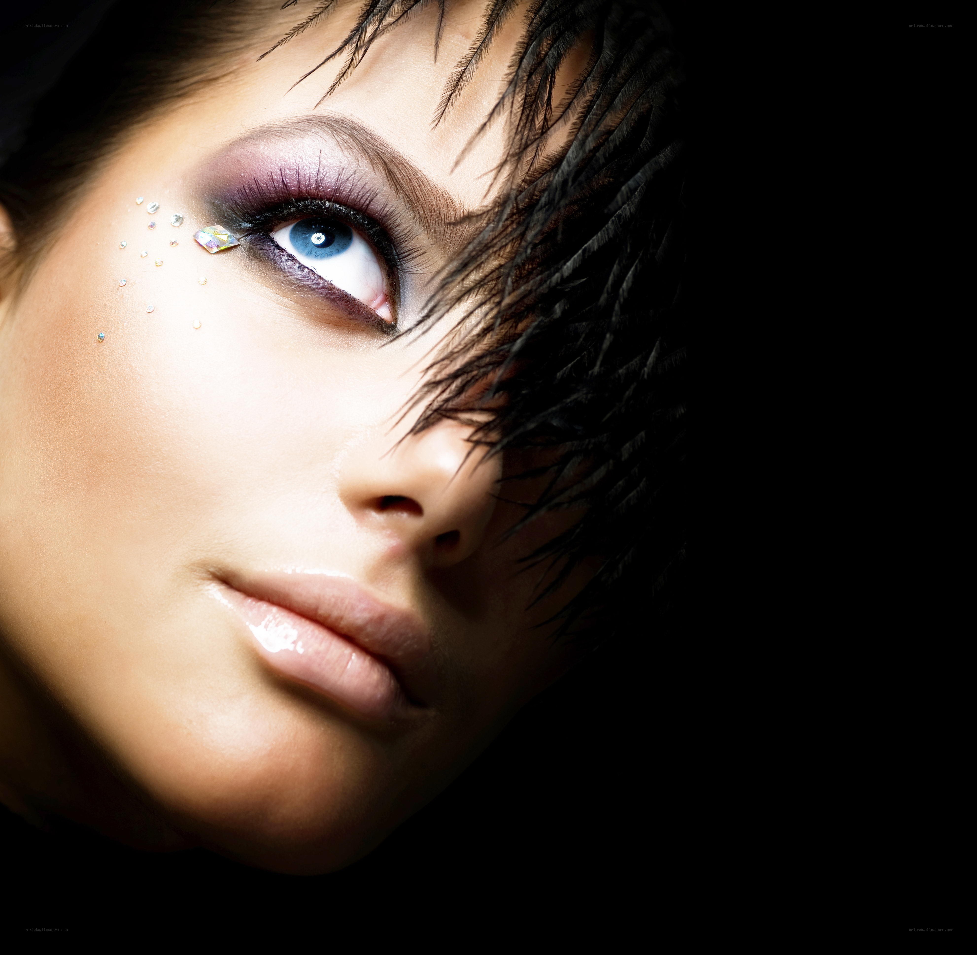 woman with dramatic eye makeup