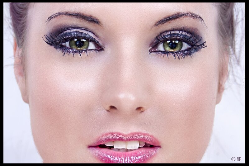 woman with dramatic eye makeup