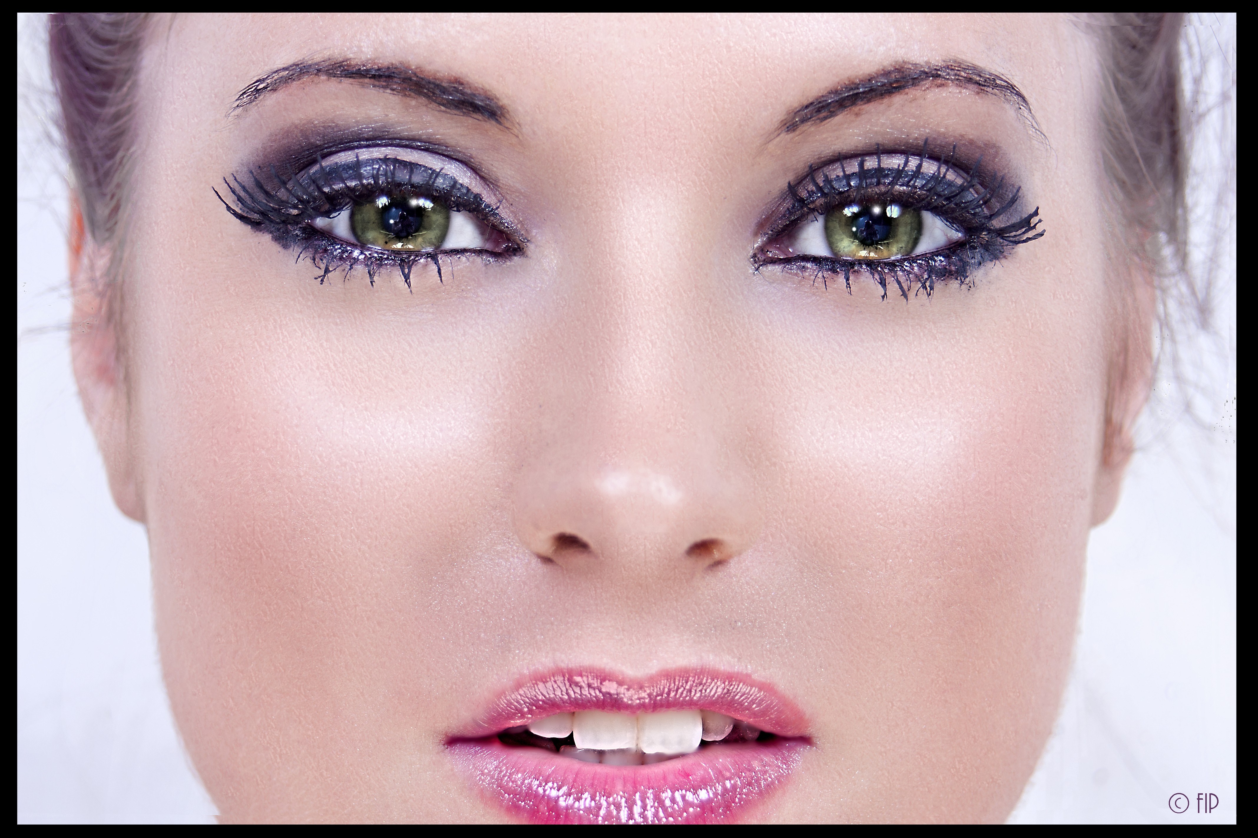woman with dramatic eye makeup