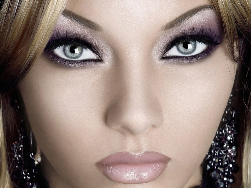 woman with dramatic eye makeup