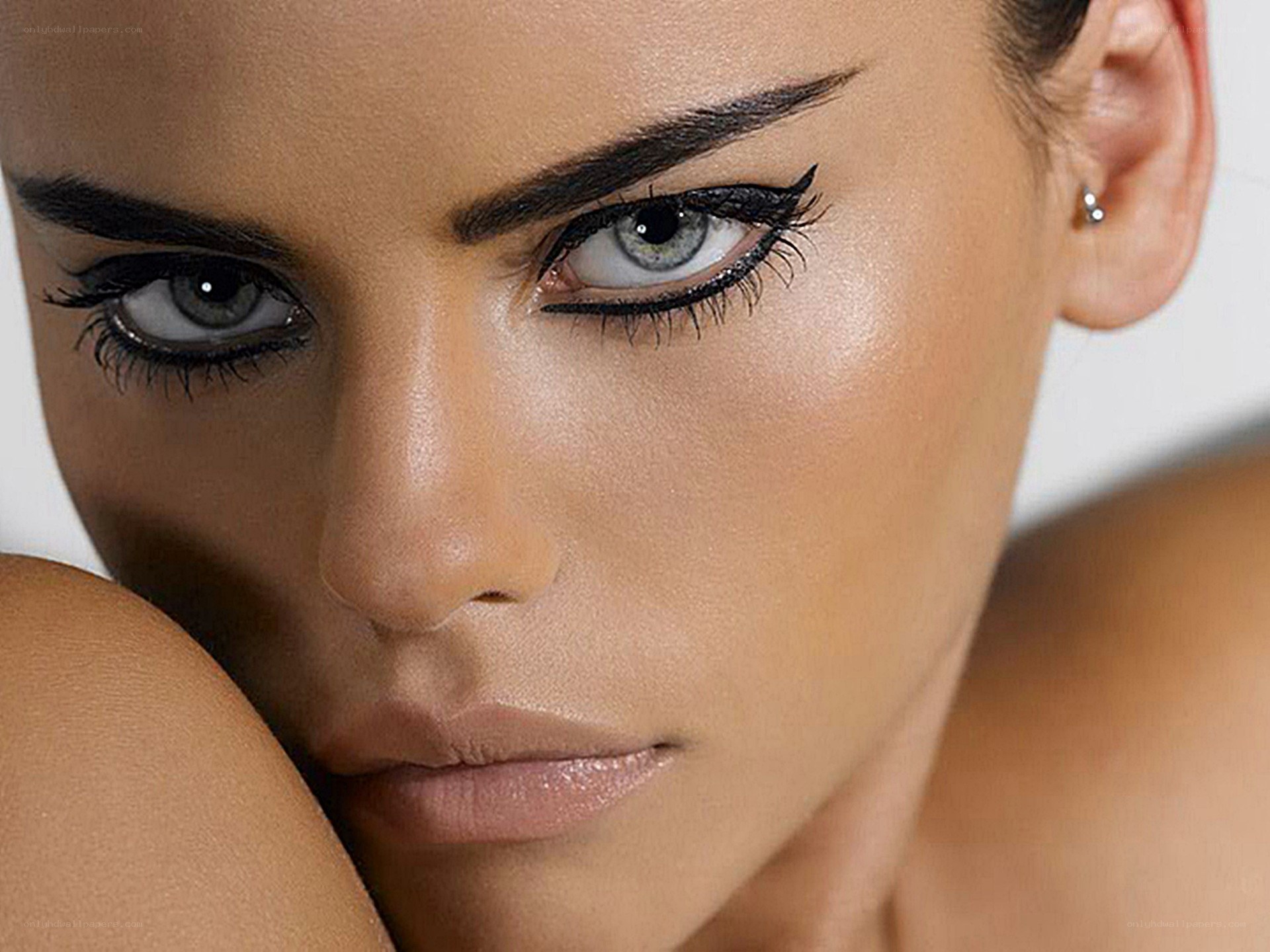 woman with dramatic eye makeup