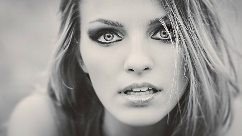 woman with dramatic eye makeup