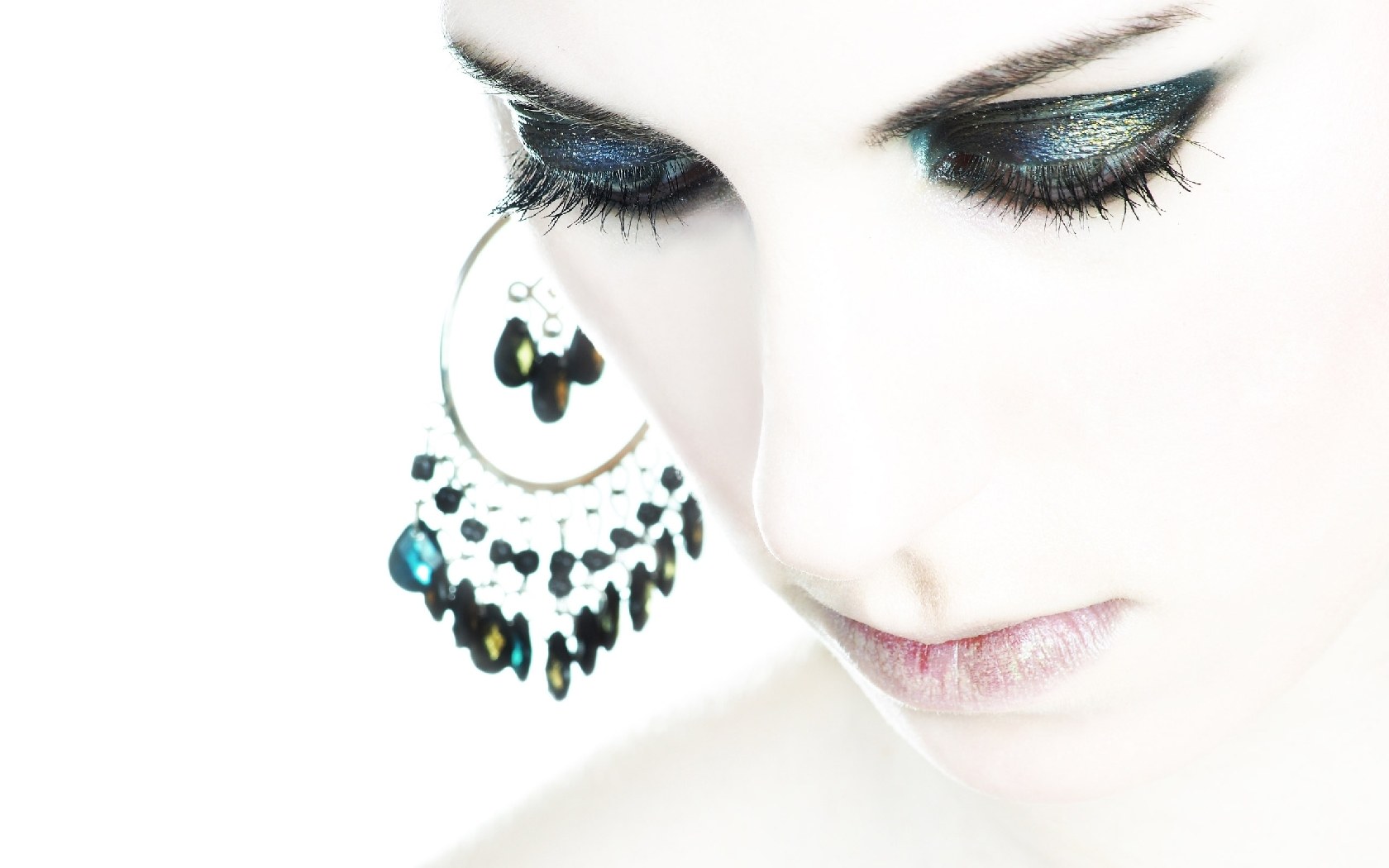 woman with dramatic eye makeup