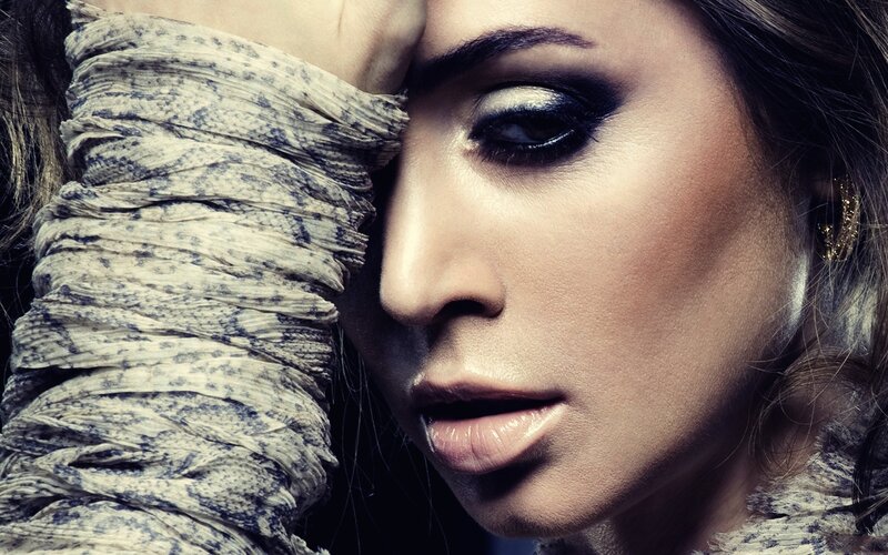 woman with dramatic makeup