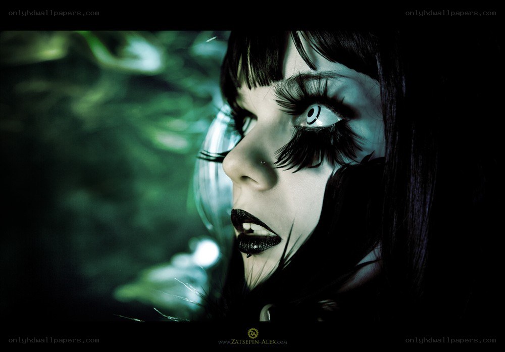 woman with dramatic makeup