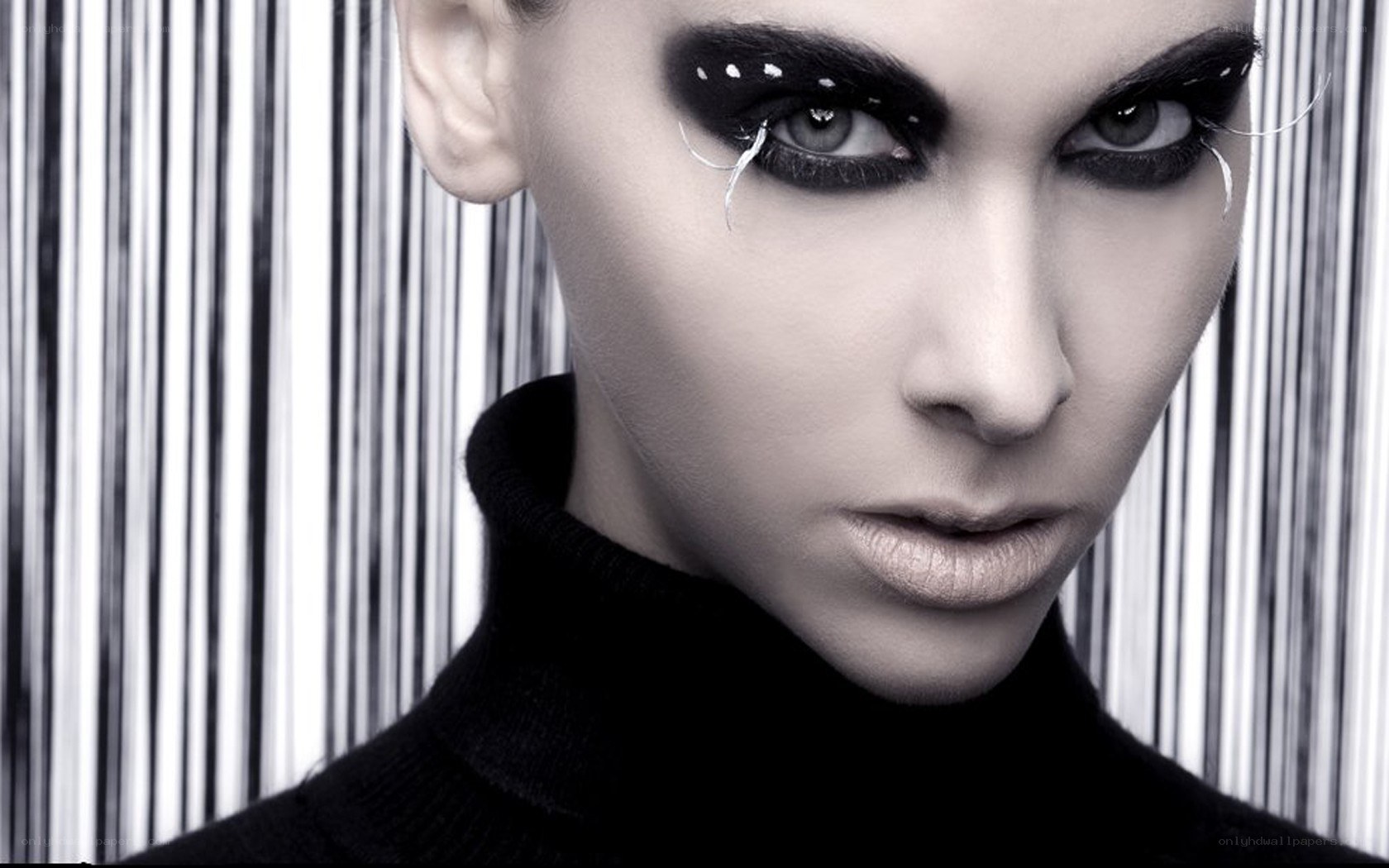 woman with dramatic makeup