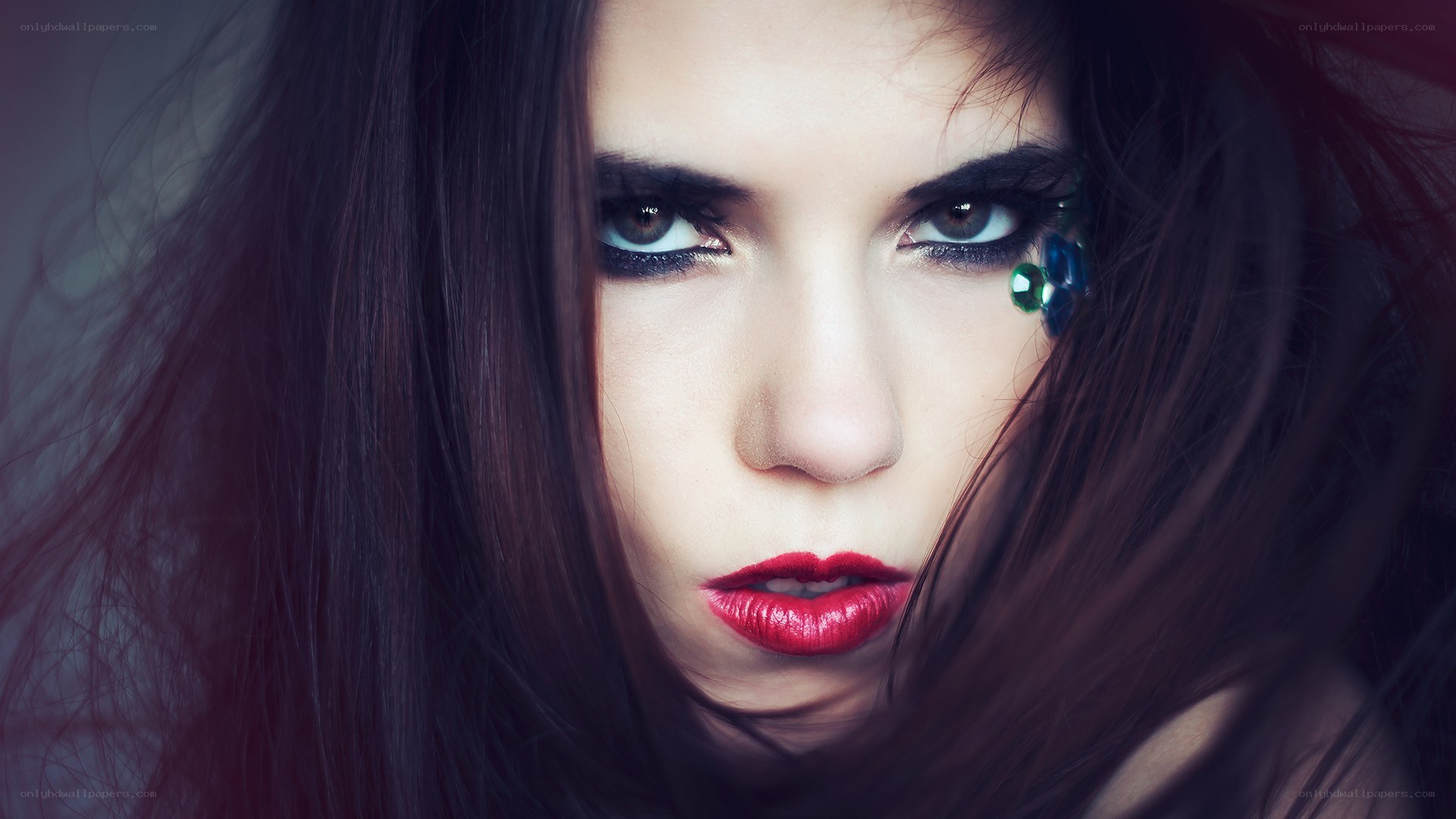 woman with dramatic makeup
