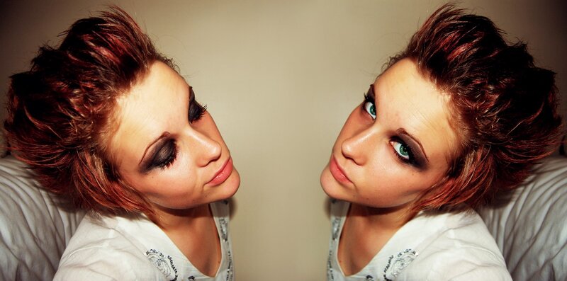 woman with dramatic makeup