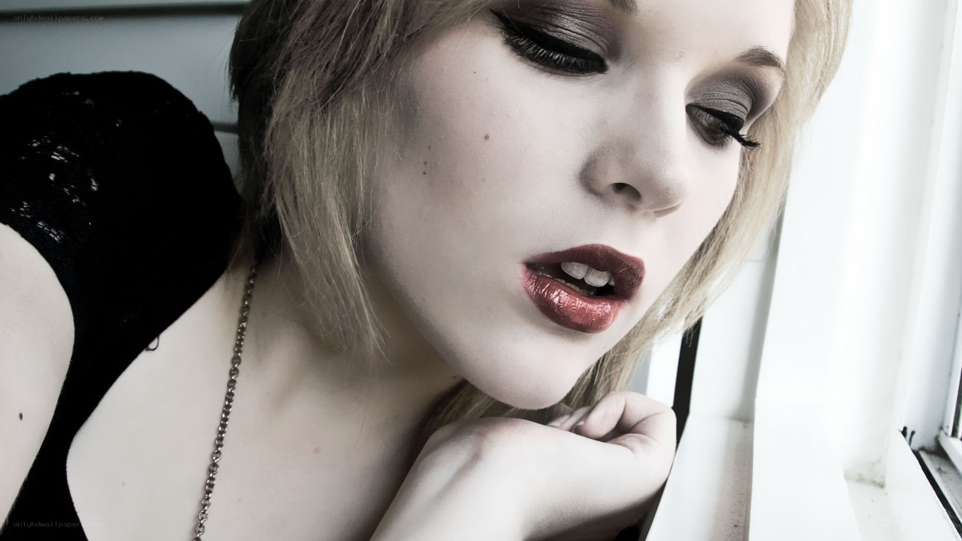 woman with dramatic makeup