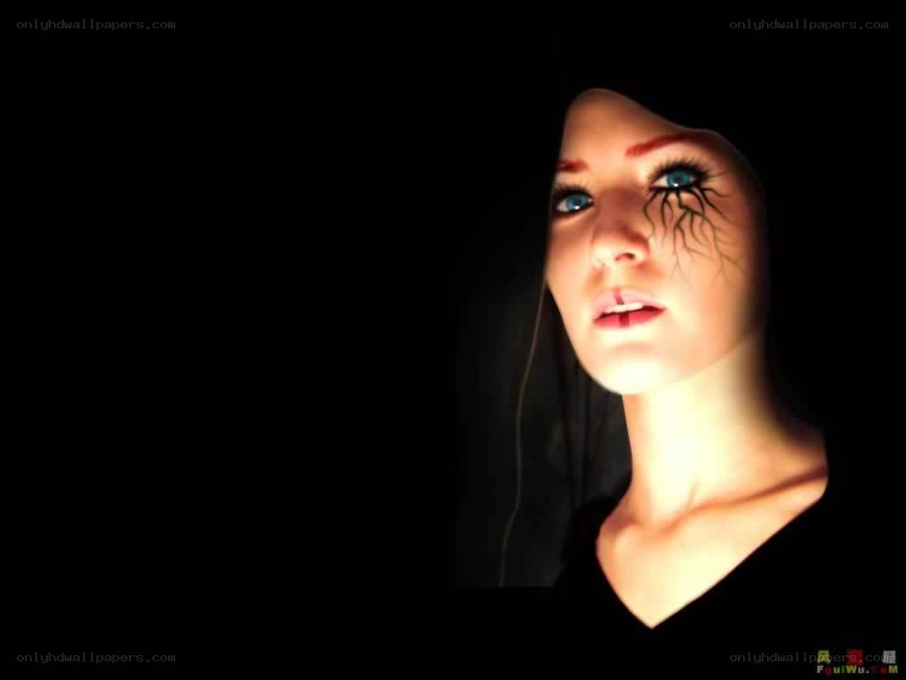woman with dramatic makeup