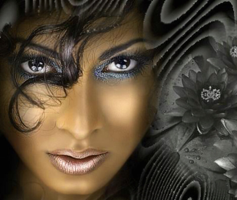 woman with dramatic makeup