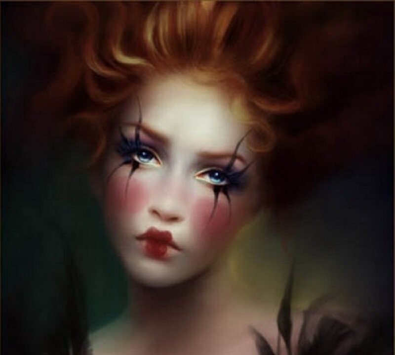 woman with dramatic makeup