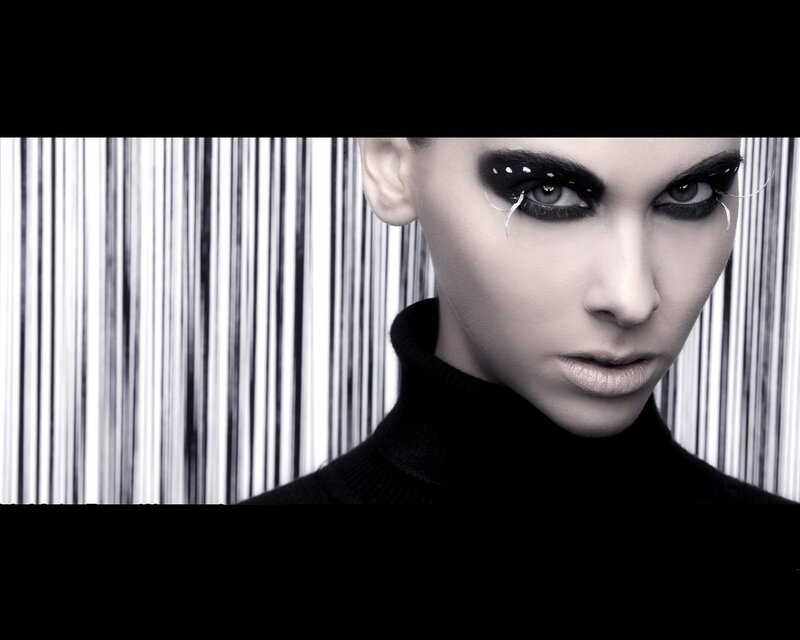 woman with dramatic makeup