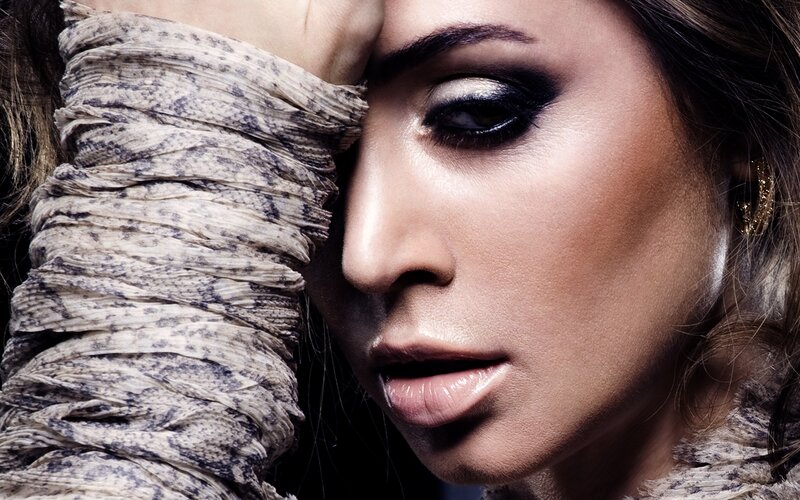 woman with dramatic makeup