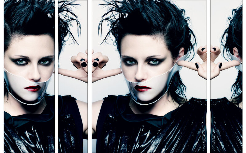 woman with dramatic makeup and black hair