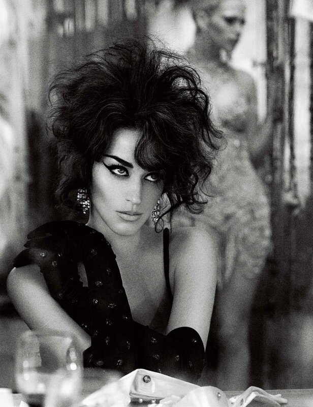 woman with dramatic makeup and hair